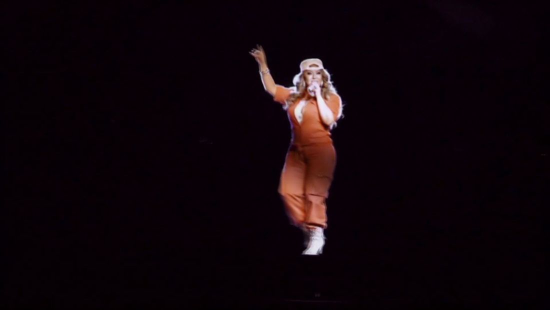 Jenni Rivera’s hologram on stage Jenni Rivera’s hologram on stage