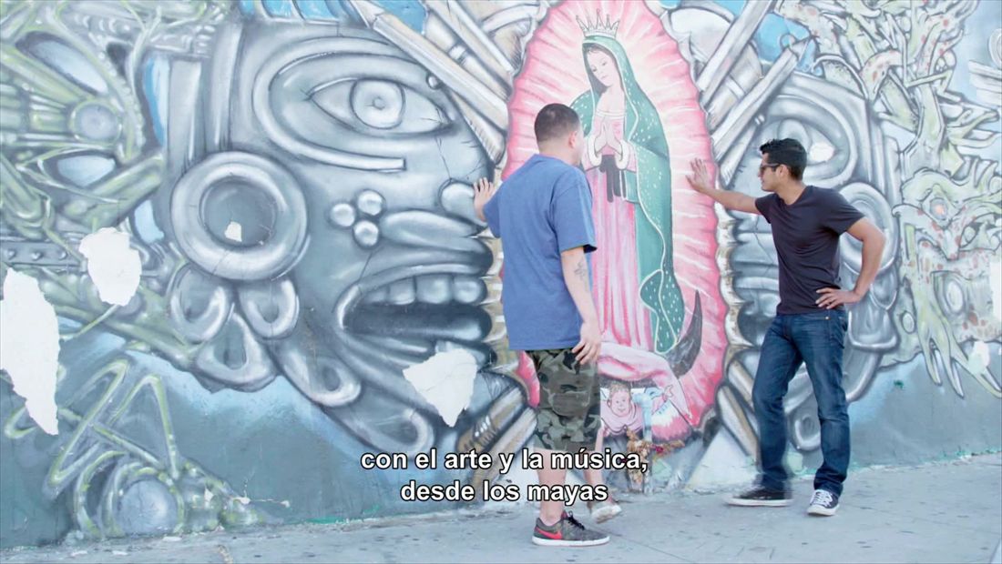 Mikey hangs in Mural Mile Mikey hangs in Mural Mile